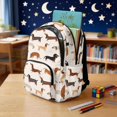 thumbnail image 4 of Xixirimido Dachshund Dog Beige Print 17" Large Capacity Backpack for Kids Elementary Bookbag Middle High School Bag for Boys & Girls Multi Pockets Rucksack, 4 of 8