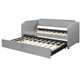 thumbnail image 6 of LHYY Twin Size Velvet Upholstered Daybed with Pop Up Trundle,Gray, 6 of 12