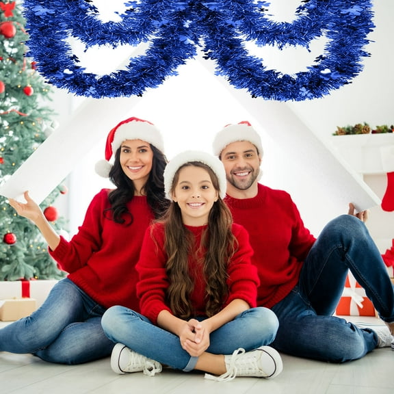Christmas Tinsel Garland,Metallic Christmas Tree Garland Shiny Party Tinsel Garland,Hanging Decorations for Christmas Tree,Christmas Tree Big Heart Decoration,Ribbon Venue Christmas Decoration