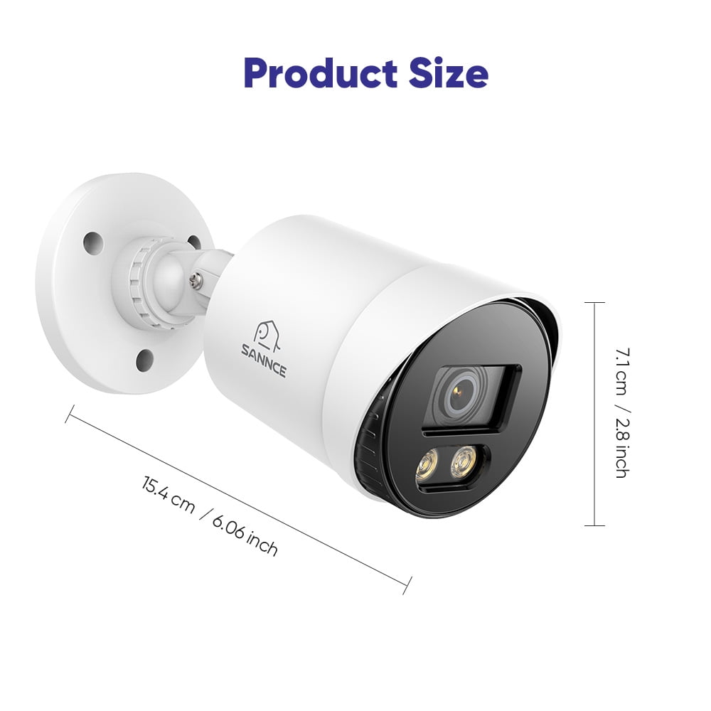 SANNCE CCTV Security Camera System 1080P Colour Night Vision, 8CH 5-IN-1 Digital Video Recorder DVR with Hard Drive 0TB, 4PCS Surveillance Bullet Cameras Outdoor IP66, Motion Detection, Easy DIY