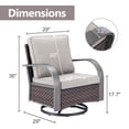 thumbnail image 2 of OPOHORO Outdoor Swivel Rocking Glider Chairs Set of 4, Outside All Weather Brown Wicker Patio Rocker Chairs for Porch or Deck, Beige Cushion, 2 of 7