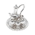 thumbnail image 4 of UPGRATOR 1Pcs Mini Disc Tea Set Model in Silver Alloy for Dollhouse Food Set and Decor, 4 of 8