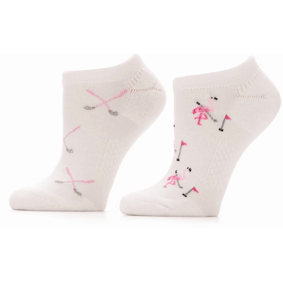 Ben Hogan Flamingo Clubs Low Cut 2 Pack White Socks Women 4 - 10.5