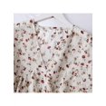 thumbnail image 3 of Fashion Women's Spring And Summer V Neck Floral Print Sweet Small Fresh Long Sleeves Chiffon Shirt Blouses, 3 of 5