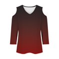 thumbnail image 7 of Womens Tops 3/4 Length Sleeve Tops Neck Casual Print Tunic T Shirts Three Quarter Length Tops Blouses For Women, 7 of 7