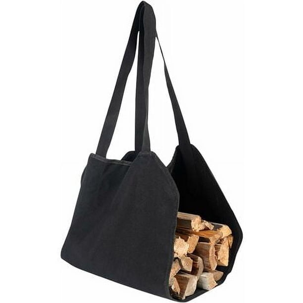 Bolsa Grande de Transporte de Lona para Leños, 100 x 50 cm, Impermeable, Bolsa de Almacenamiento para Madera Kaminée, Interior o Exterior, Porta Leños de Madera Encerada con Acolchado