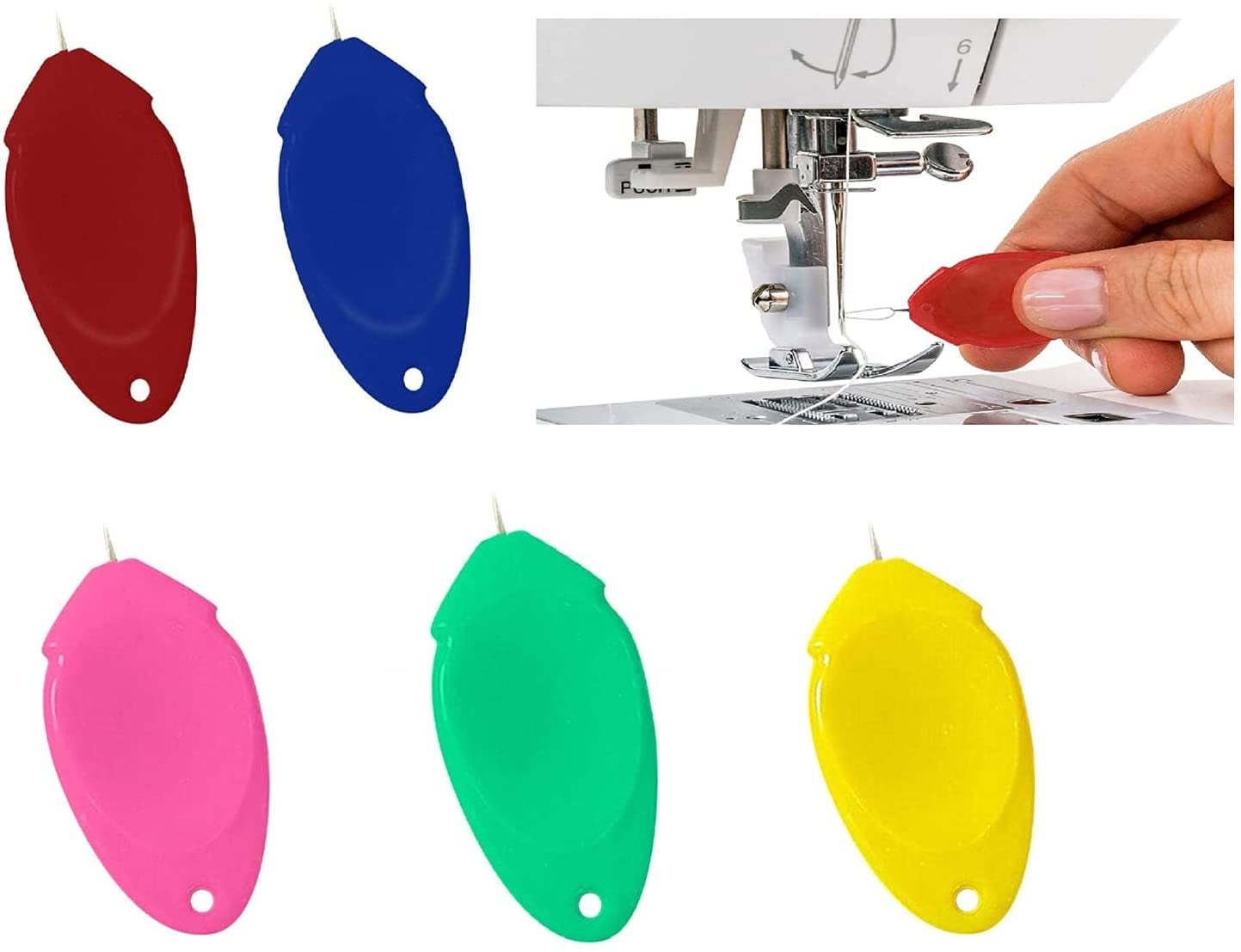 Needle Threader, Needle Threader for Hand Sewing,5 Styles Color Plastic