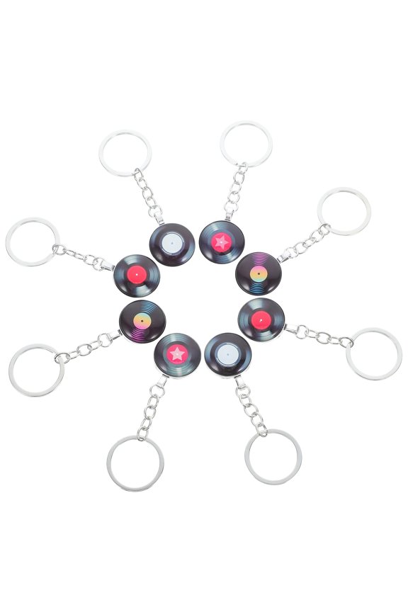 8pcs Music Themed Keychain Mini CD Keychain for Music Lovers at Weddings and Engagements