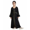 thumbnail image 1 of Sunnyoo Robe Maxi Kaftan à Manches Longues à Col en V pour Tout-Petites Filles Abaya Robe, 1 of 5
