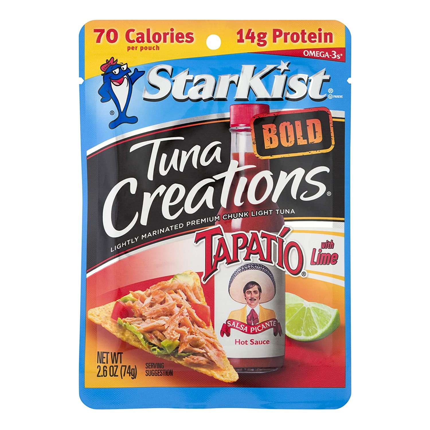 StarKist Tuna Creations BOLD, Tapatió, 2.6 oz Pouch (Pack of 24