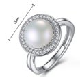 thumbnail image 2 of Anillos de piedra natal de cristal chapados en oro Anillos para mujer 1,5 CM blanco, 2 of 5