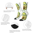 thumbnail image 3 of Picia Avocado with Glasses Print Athletic Socks for Men & Women – Cushioned Moisture-Wicking Crew Socks for Sports, Running, and Training, Soft & Breathable Size 5-11, 3 of 6