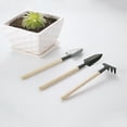 thumbnail image 4 of Mini Gardening Tool Set, Solid Wood Ergonomic Handle For All Ages, Including Children's Learning In Office Home Gardening, Potted Plants, Seedling Transplanting, Weeding (3PCS), 4 of 5