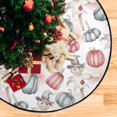 thumbnail image 4 of Coolnut Scarecrow Pumpkin Autumn Christmas Tree Mats Waterproof Tree Skirt, Xmas Tree Stand Tray Mat Floor Protector Pad for Holiday Party Decoration, 28.3", 4 of 6