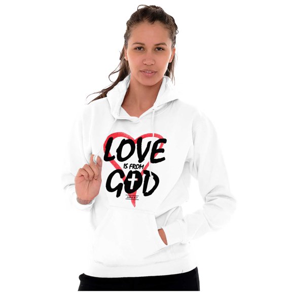 Love is From God Heart Christian Hoodie Sweatshirt Women Brisco Brands S