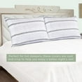 thumbnail image 3 of Elegant Comfort Ultra Soft Set of 2 Striped Pint Pillowcases - 1500 Hotel Quality Microfiber, Soft and Smooth Envelope Closure 2-Piece Pillow Covers - Standard/Queen, Traci Gray, 3 of 4