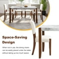 thumbnail image 6 of EUROCO 5-Piece Dining Table Set for 4, 46.5'' Faux Marble Style Table with 4 Upholstered Chairs and Solid Wood Frame,Kitchen Table Set for Home Living Dining Room, Off White, 6 of 9