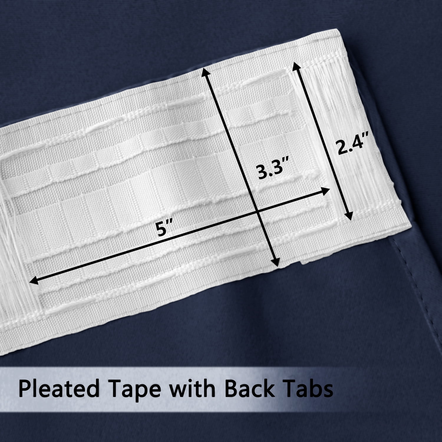 Back Tab Curtains, 2-Panel Set Rod Pocket & Pinch Pleat Design Light-Filtering & Thermal Insulation Ideal for Living Room, Bedroom & Office Windows