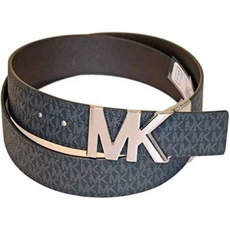 Michael Kors Womens Signature Reversible Buckle 558732 Belt 558732-001-S (Black, Small)