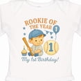 thumbnail image 4 of Inktastic Rookie of the Year First Birthday Baseball Theme Boys Long Sleeve Baby Bodysuit, 4 of 5