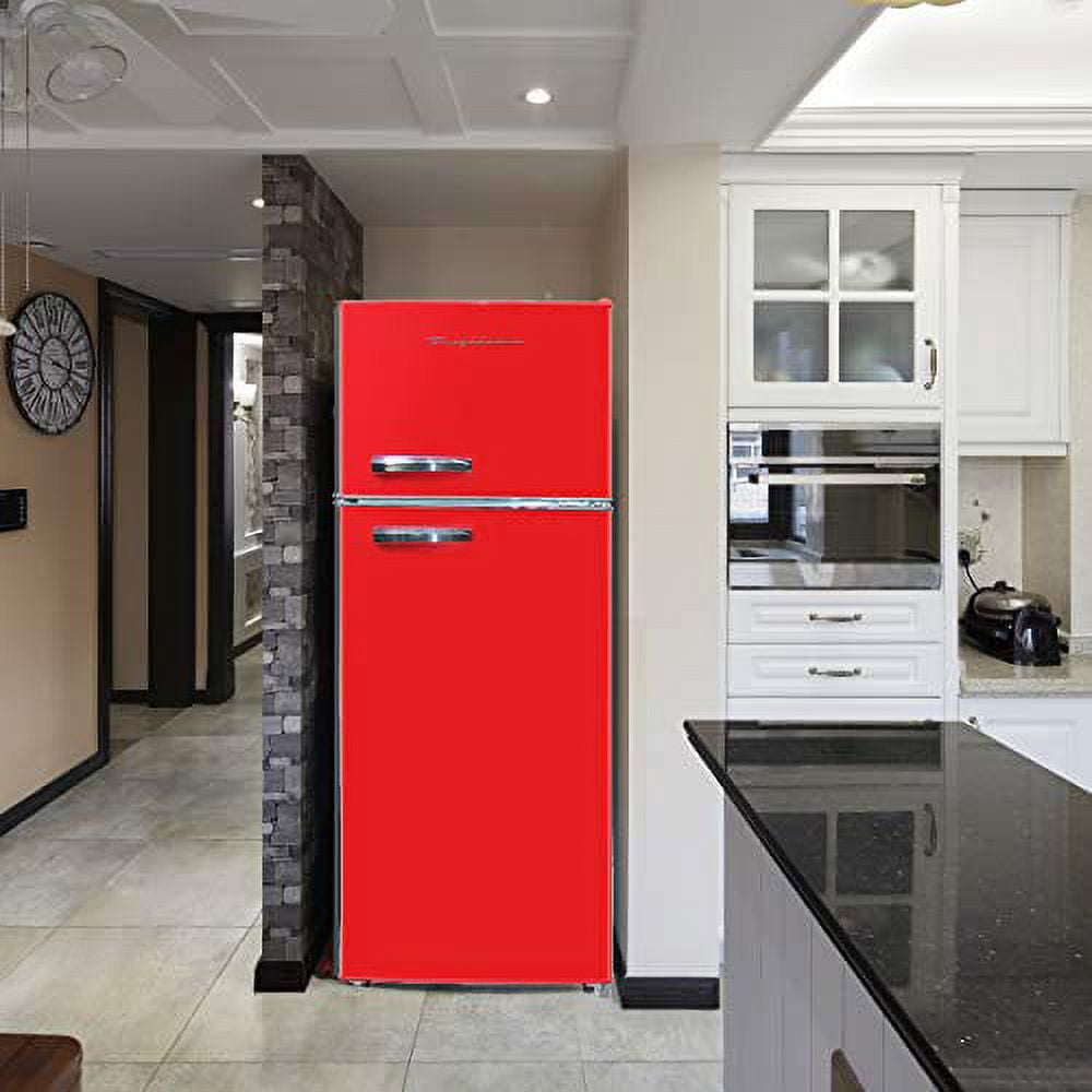 Frigidaire 7.5 Cu Ft. Retro Refrigerator, Top Mount Compact Fridge, Red
