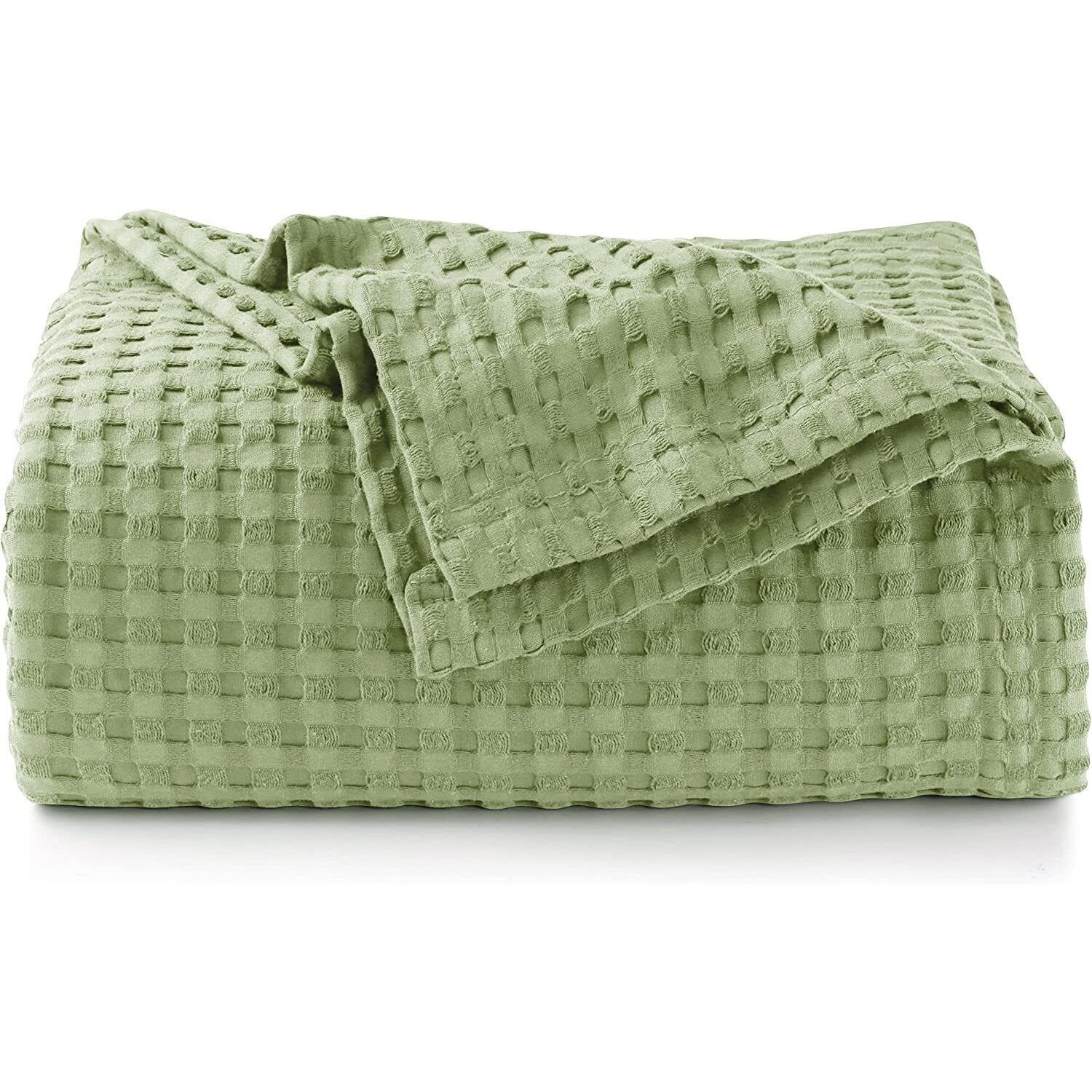 Cotton Thermal Blanket, Breathable Bed Blanket Queen Size, Soft Waffle