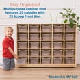 thumbnail image 4 of ECR4Kids 25 Cubby Mobile Tray Cabinet and 25 Scoop Front Storage Bins, 5x5, Kids Furniture, Natural, 4 of 9