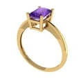 thumbnail image 2 of 1 ctw Solitaire Anniversary Ring for Women | Radiant Cut Natural Amethyst | Hyperallergenic Solid 18K Yellow Gold, 2 of 5