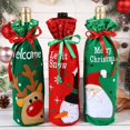 thumbnail image 1 of RV 3 piezas de lentejuelas de plástico de estilo navideño decoradas Santa Claus Elk envoltorio de vino tinto conjunto de vino no tejido 30 * 13 cm Sincero Electrónica, 1 of 5
