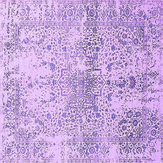 Ahgly Company Indoor Square Oriental Purple Industrial Area Rugs, 8' Square
