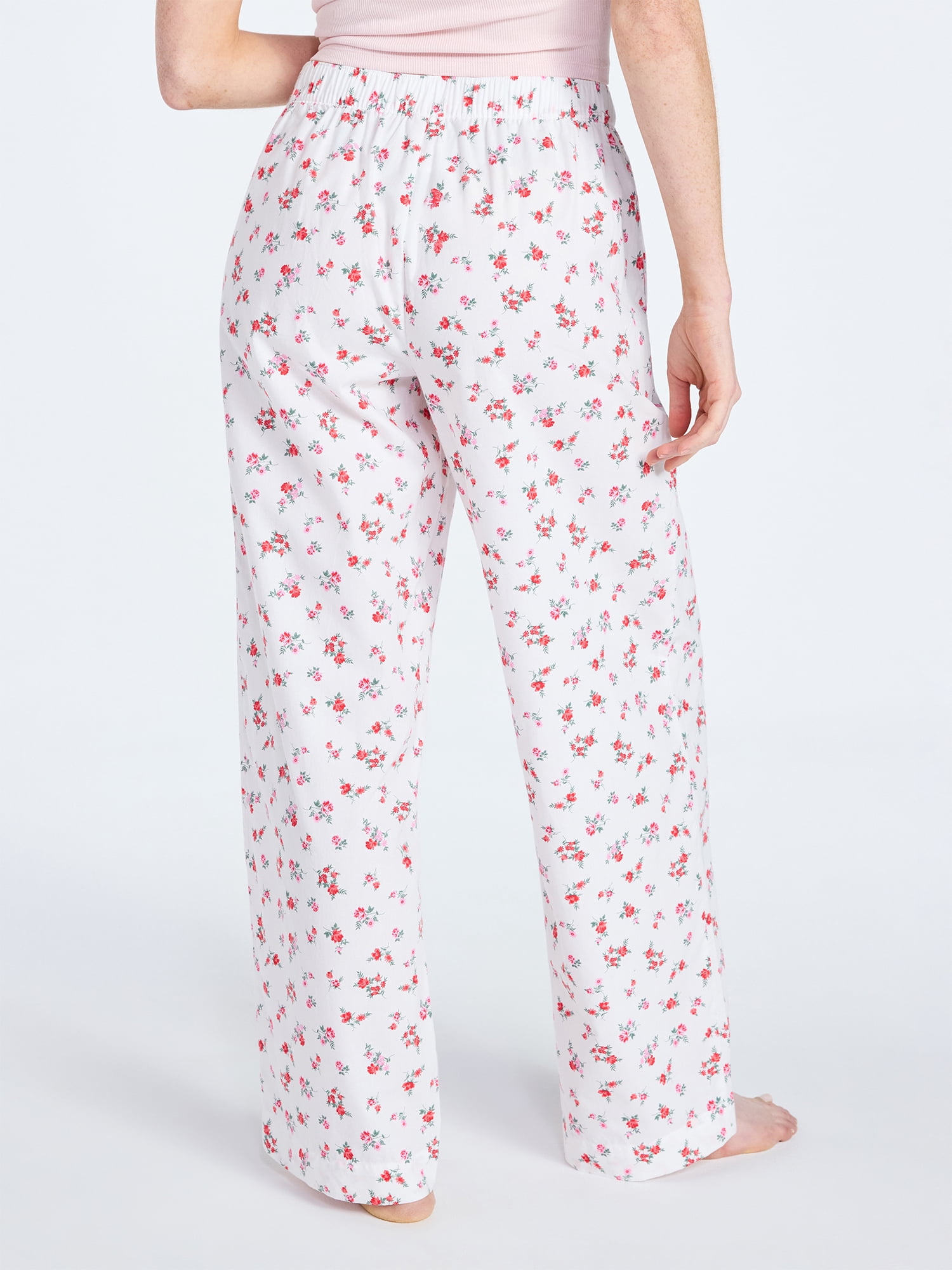 Joyspun Women's Poplin Sleep Pants, 30'' Inseam, Sizes XS-3X