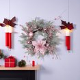 thumbnail image 5 of Christmas Pink Wreath Decor with Balls Artificial Plant Rattan Garland Christmas Rattan Hanging Ornament for New Year Home Decor, 5 of 5