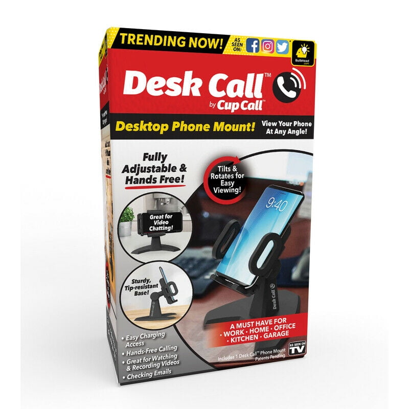 Desk Call by Cup Call Desktop Phone Mount - View Your Cell Phone at Any Angle