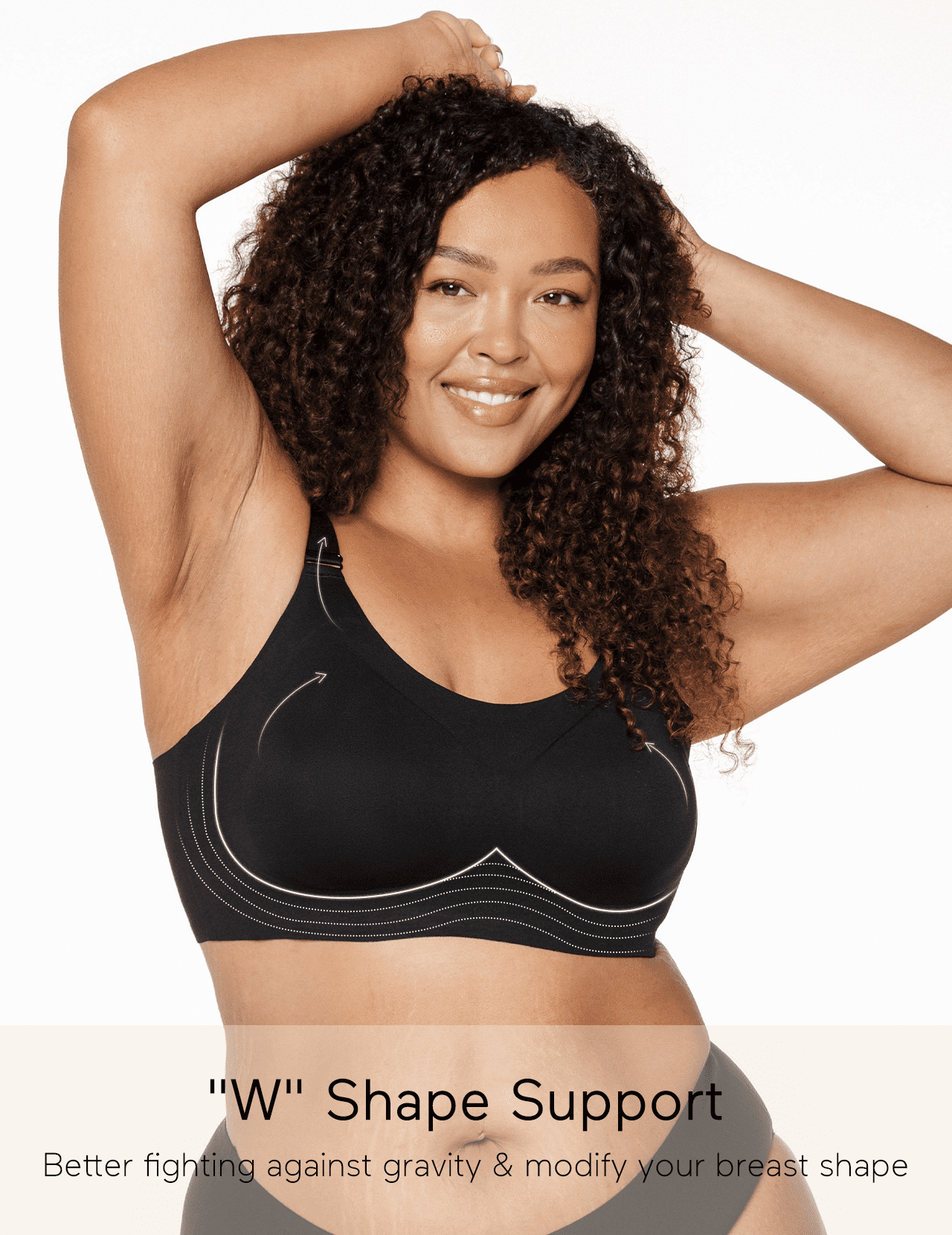 Momcozy Seamless Bra for Women, Wireless Invisible Support Bra, Comfortable Soft Adjustable, Black