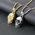 thumbnail image 5 of Retro Domineering Personality Skull 14K Yellow Gold Pendant Necklace Men's Trend Fashion Punk Hip-hop Niche Street Party Gift PendantAccessories, 5 of 6