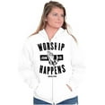 thumbnail image 4 of Worship Happens John 3:16 Prayer Unisex Fleece Graphic Zip Up Hoodie Brisco Brands 5X, 4 of 5