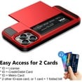 thumbnail image 4 of for iPhone 14 Pro Max Case Wallet Credit Card Holder ID Slot Sliding Door Hidden Pocket Men Anti-Scratch Dual Layer Hybrid Bumper Armor Protective Shell Back Cover for 6.7 inch Red, 4 of 14