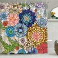 FRAMICS Colorful Boho Flower Shower Curtain and Rug Sets Bathroom Decor