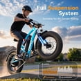thumbnail image 5 of Qlife Racer Fat Tire 2.0 Electric Bike For Adults,Max 28MPH Mountain Ebike with 750W Brushless Motor, 20x4.0" Tire Step Over E-MTB,48V 15.6Ah Removable Battery,Light Blue with Fender&Rear Rack, 5 of 7