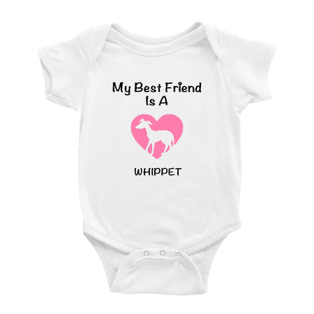 

My Best Friend is A Whippet Dog Funny Baby Romper Infant Clothes