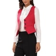 thumbnail image 4 of INSPIRE CHIC Vintage Vest for Women's Button Up Jacquard Steampunk Suit Waistcoat with Pockets S Red, 4 of 6