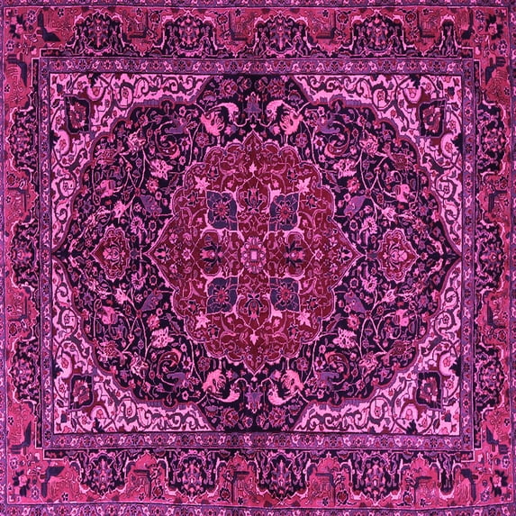 Ahgly Company Indoor Square Persian Pink Traditional Area Rugs, 5' Square