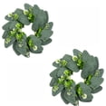 thumbnail image 2 of Candle Rings Set of 2, Mini Wreaths for Pillar Candles, Modern Table Centerpiece for Wedding, Rustic All- Home & Wall Decor, 1Pack A, 2 of 6