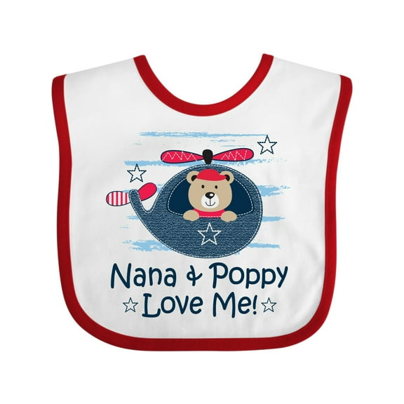 Inktastic Nana and Poppy Love Me Boys Baby Bib