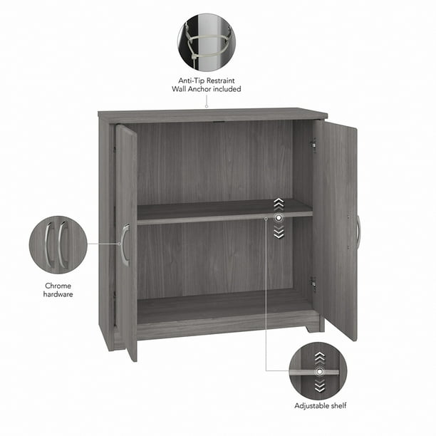 Petite armoire de rangement Cabot avec portes, gris moderne, en bois  d'ingénierie