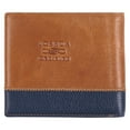 thumbnail image 2 of Christian Art Gifts Premium Genuine Full-grain Leather Bifold Scripture Wallet for Men: Strong & Courageous Inspirational Bible Verse, RFID Blocking Safe for Cash, Credit & ID Cards, Brown & Navy Blue, 2 of 5