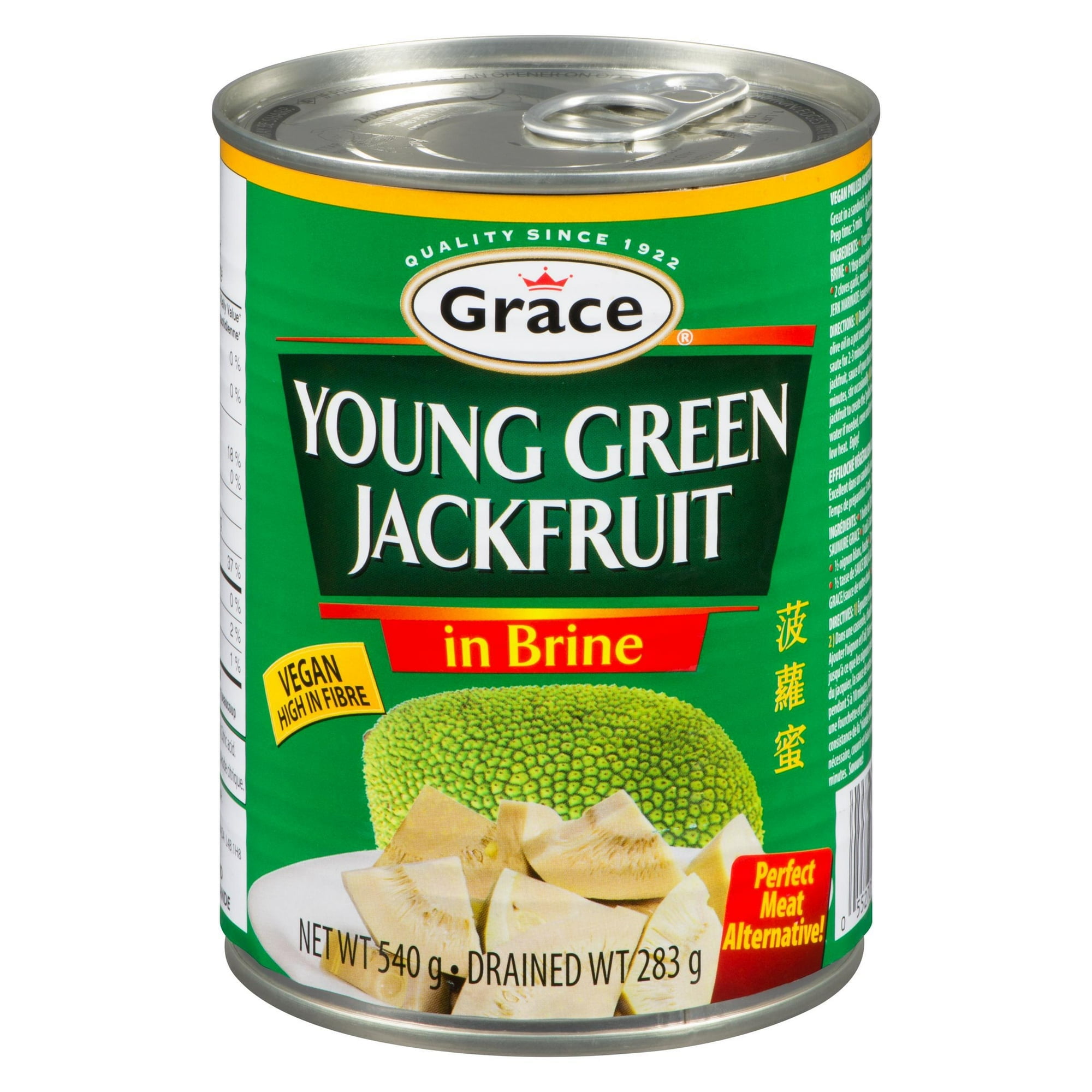 Grace Young Green Jackfruit in Brine, 540g can, Grace Young Green Jackfruit in Brine, 12 pack, 540g Cans