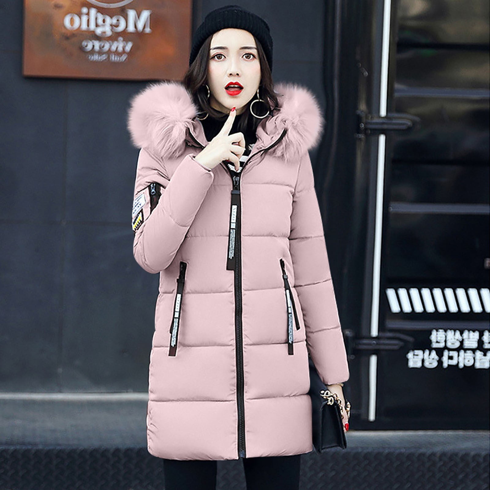 LV fur coat - pink