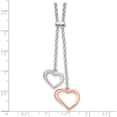 thumbnail image 4 of Sterling Silver Rose-Tone Polished Textured 2-Heart Necklace (16.5 X 1.2) Made In Italy qg3808-16.5, 4 of 5