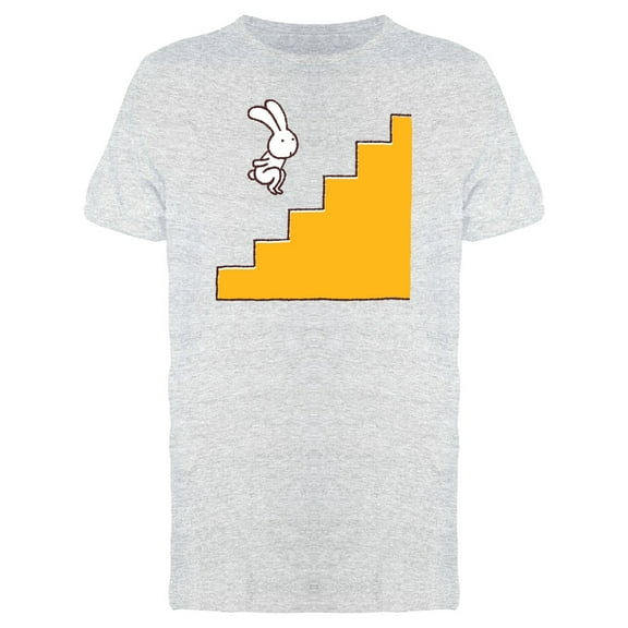 Rabbit Jumping On Stairs Tee Men's -Image by Shutterstock